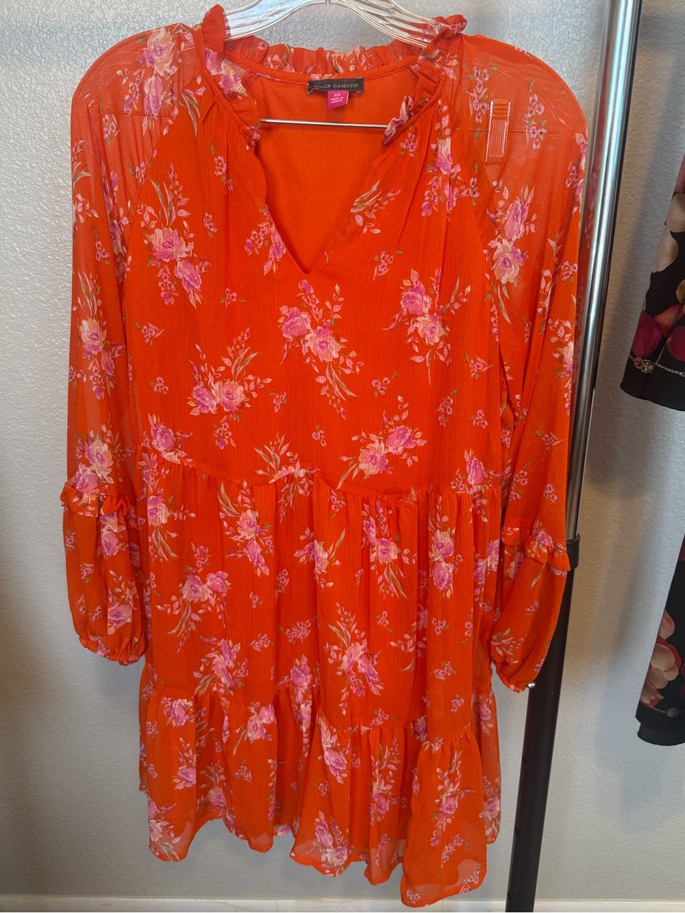 Vince Camuto Orange Floral Dress